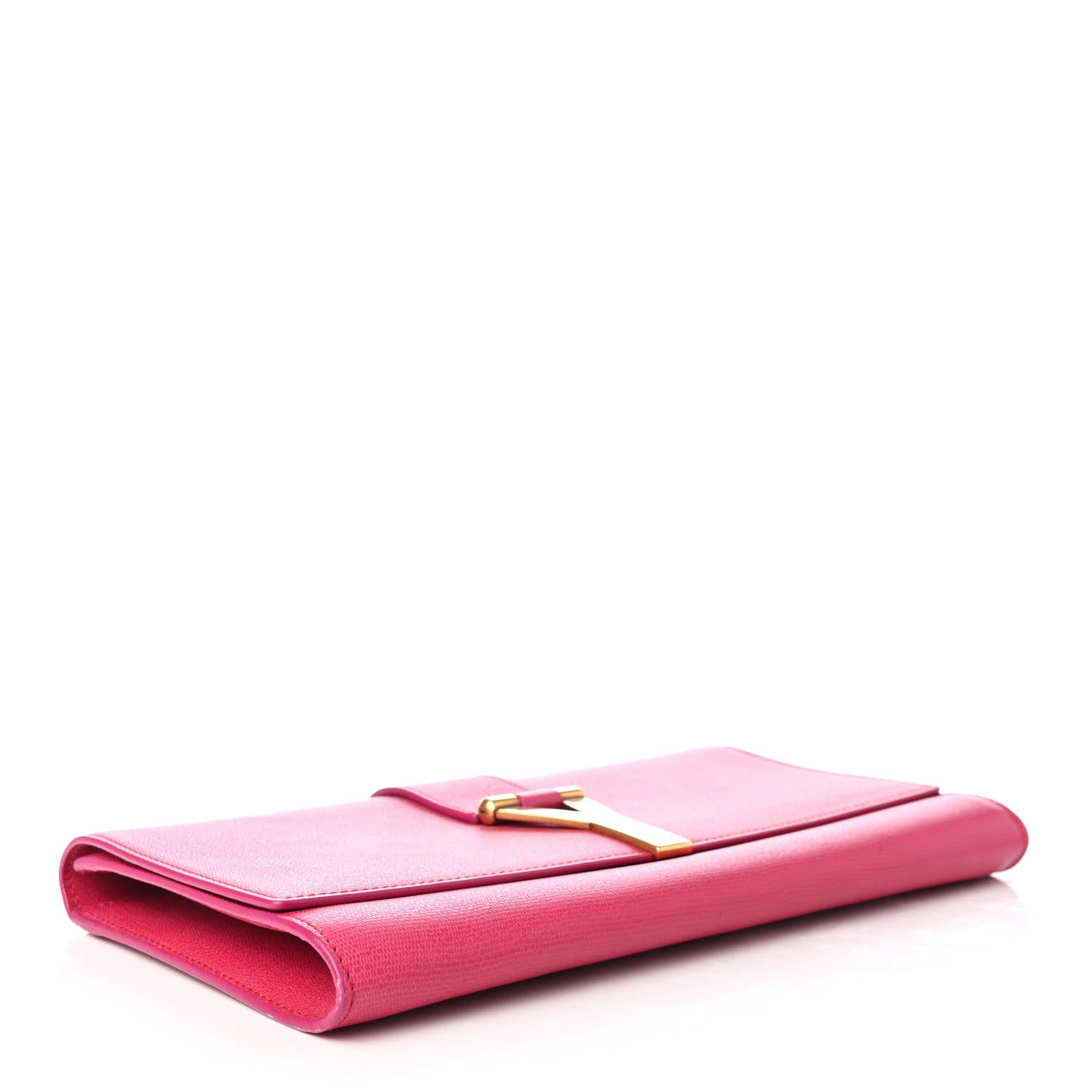 Saint Laurent Calfskin Classic Y Ligne Clutch Fuchsia 4 of 7