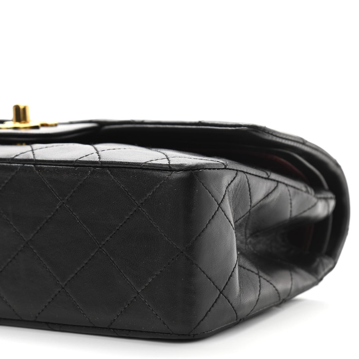 Lambskin Quilted Small Double Flap Black