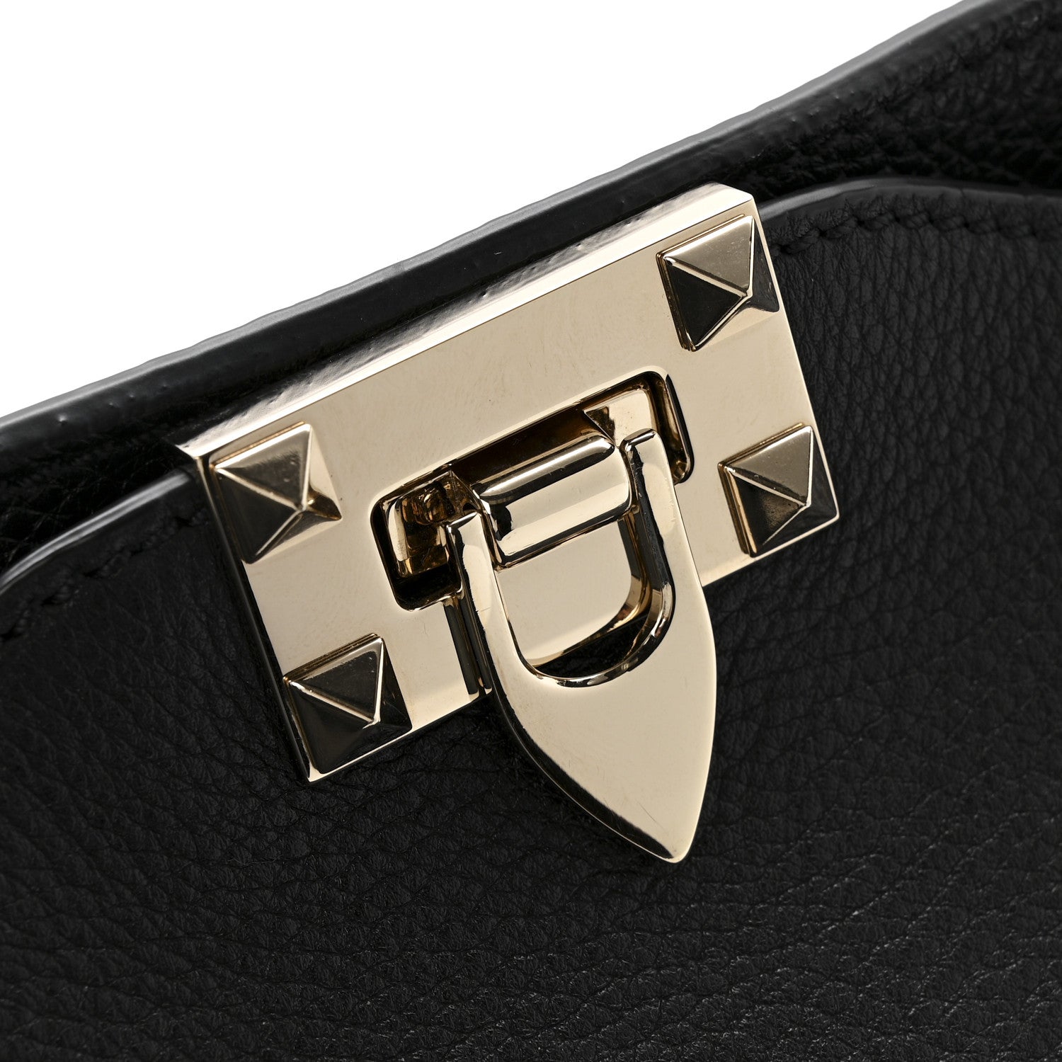 Valentino Garavani Pebbled Calfskin Small Rockstud Flip-Lock Messenger Bag Black 10 of 13