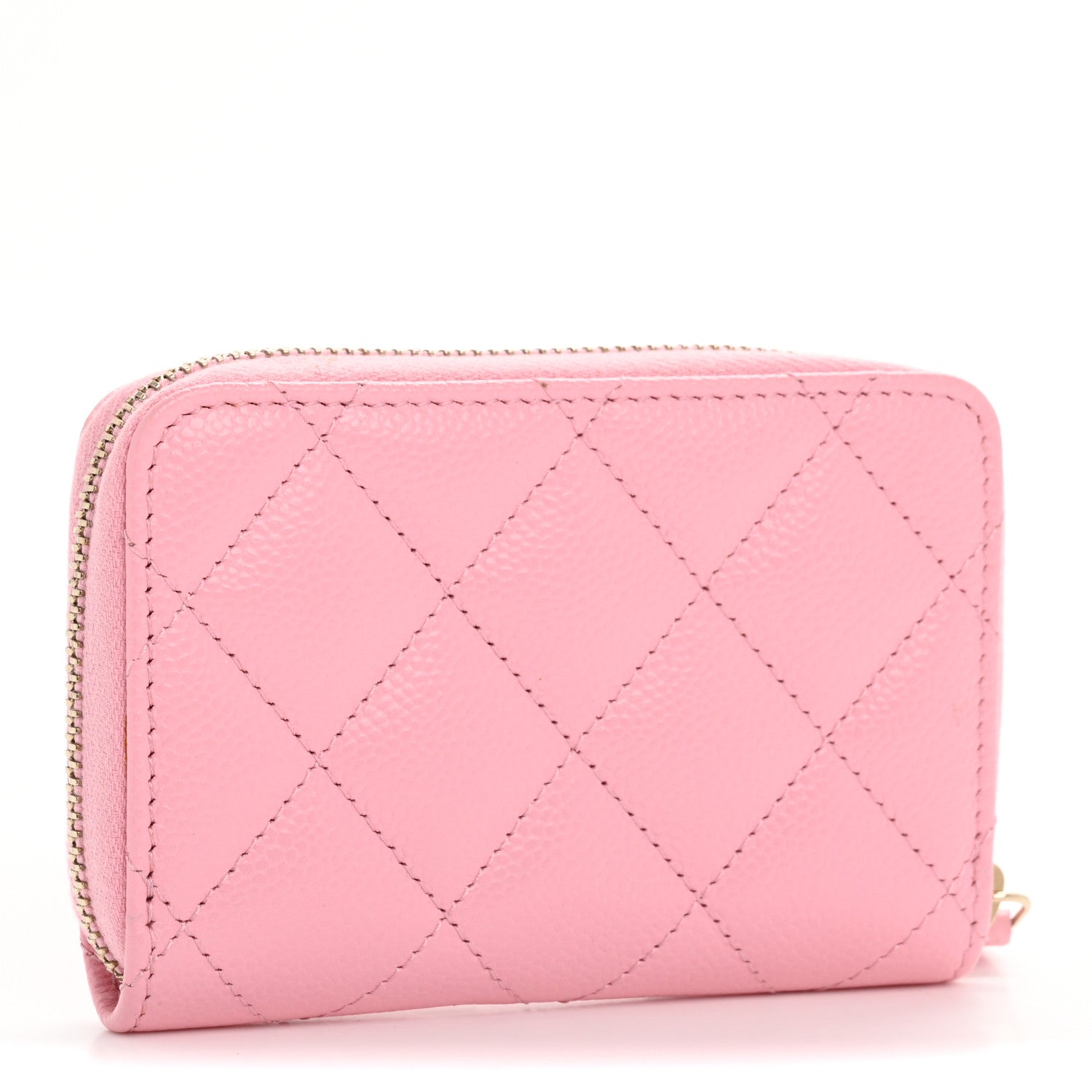 Chanel Caviar Quilted Multi Chain Zip Coin Purse Light Pink 3 of 8