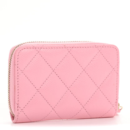 Chanel Caviar Quilted Multi Chain Zip Coin Purse Light Pink 3 of 8