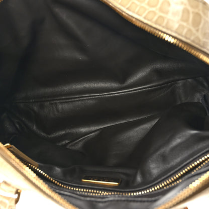 Prada Crocodile Bauletto Bag Beige 5 of 8