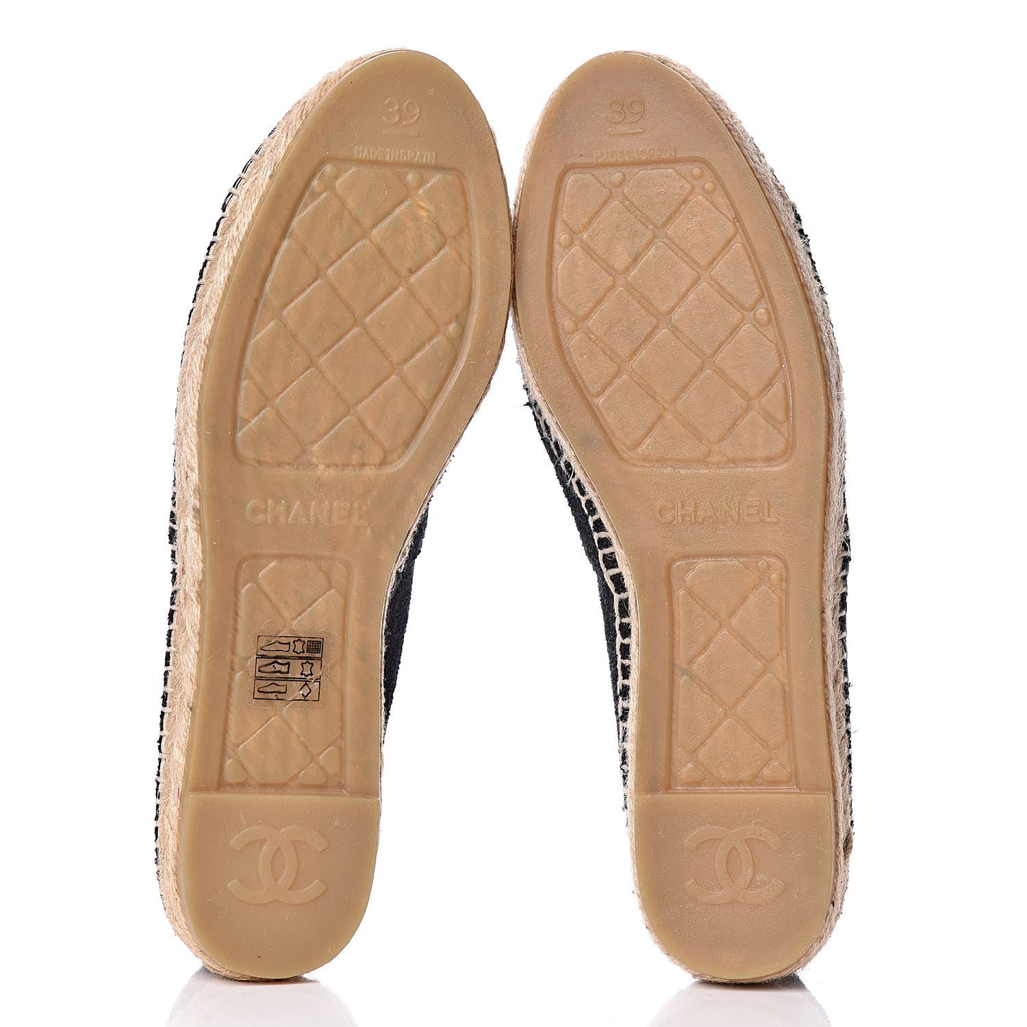 Chanel Fabric Patent Calfskin CC Espadrilles 39 Black 9 of 10