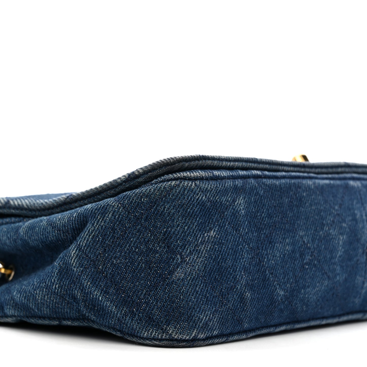 Denim Quilted Small Flap  Blue