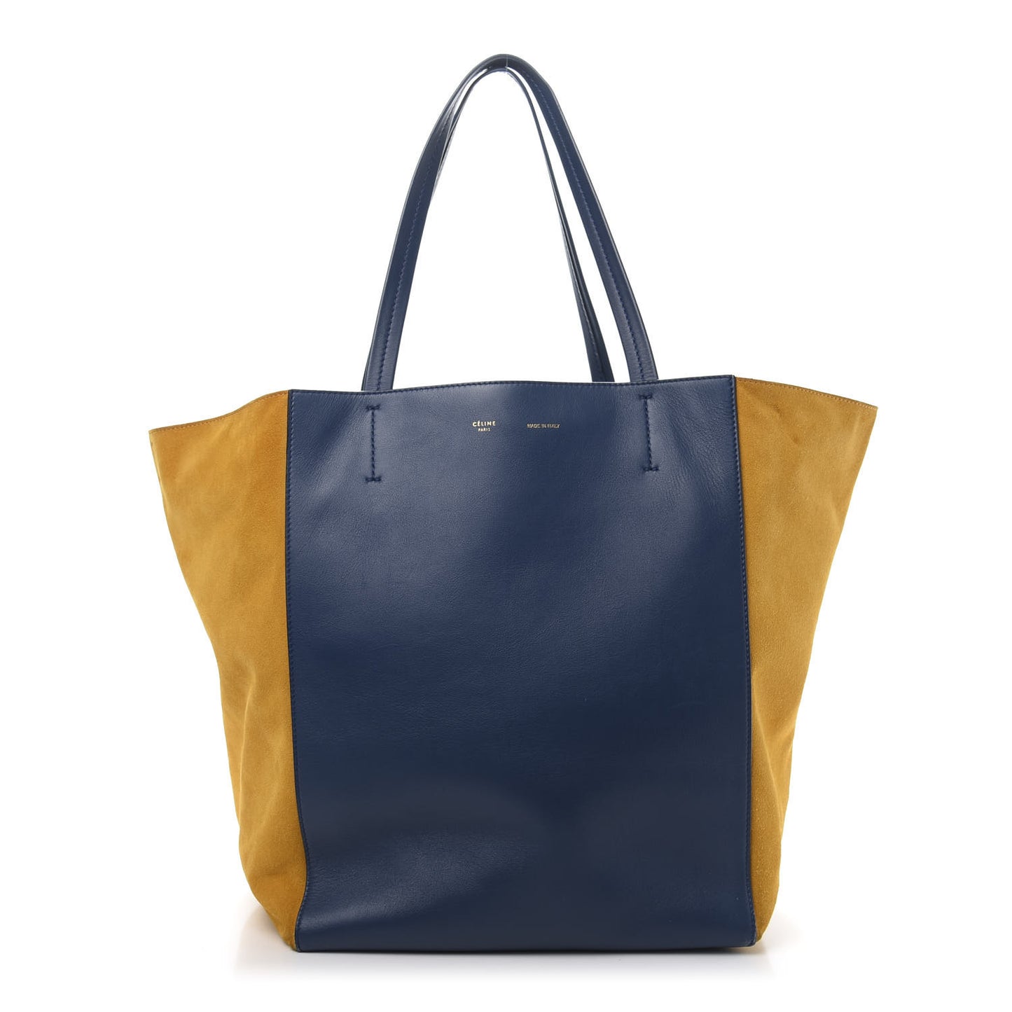 Calfskin Suede Medium Phantom Luggage Cabas Yellow Blue