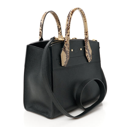 Louis Vuitton Taurillon Snakeskin City Steamer PM Black 3 of 13