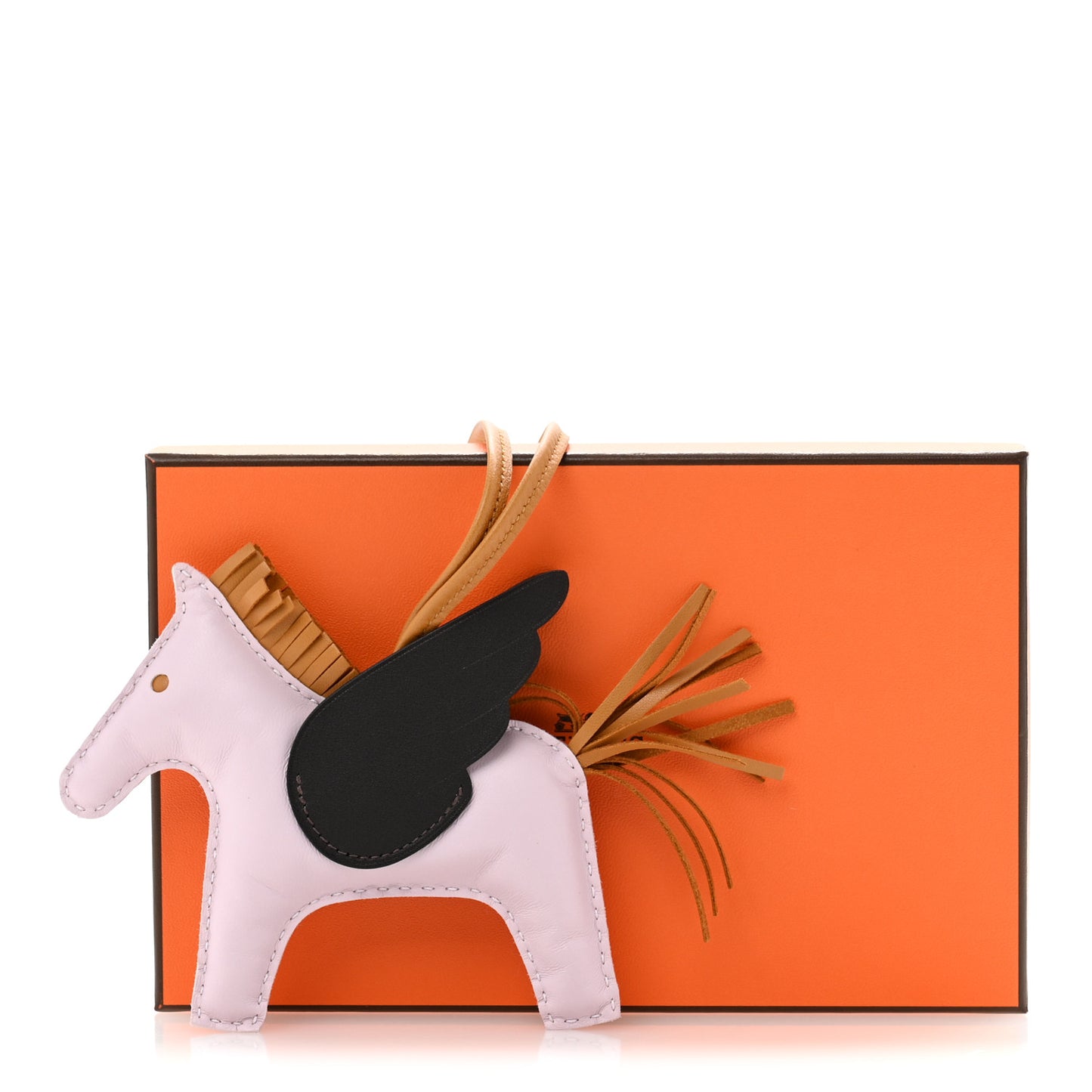 Milo Lambskin Grigri Rodeo Pegase Horse Bag Charm MM Mauve Pale Sesame Ebene