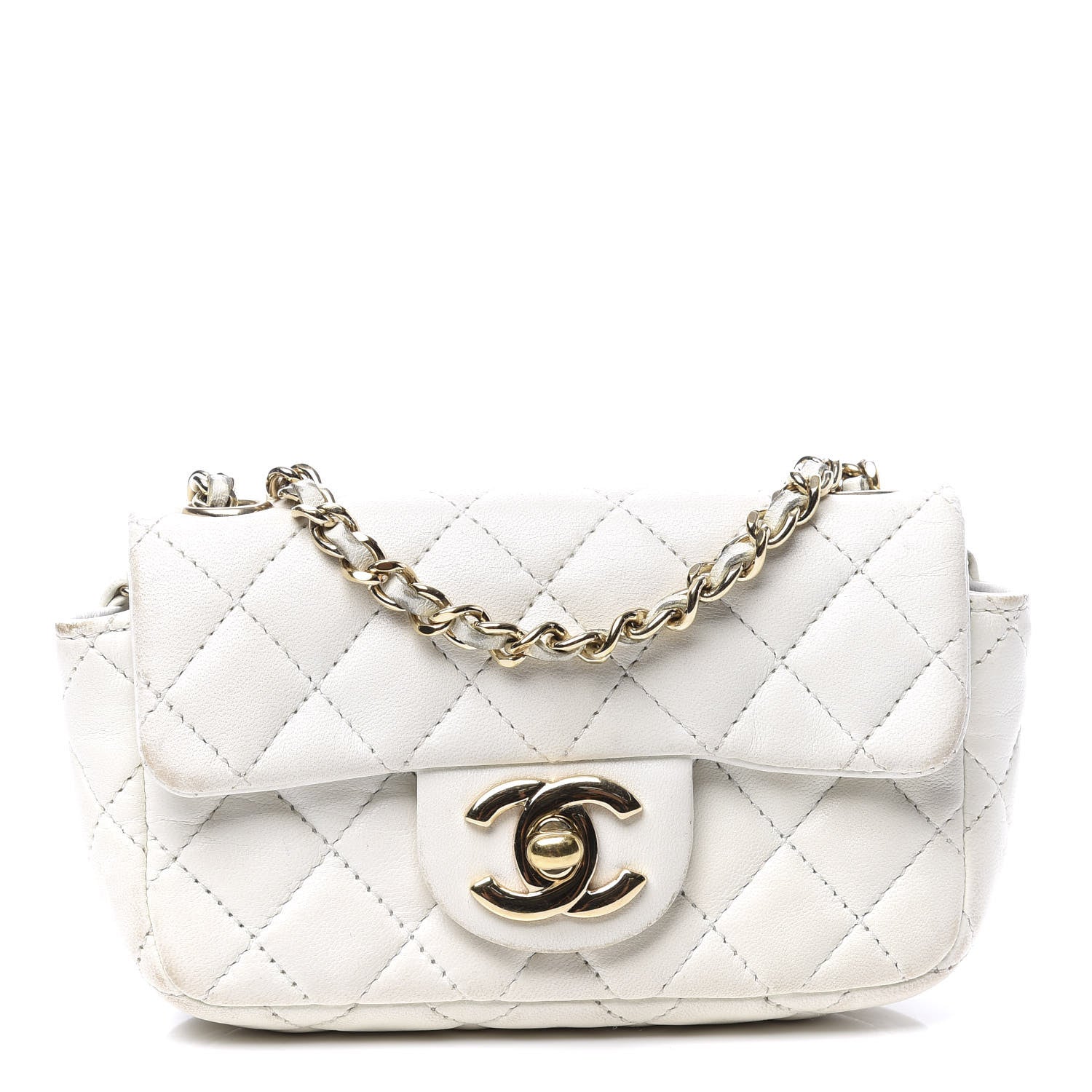 Chanel Lambskin Quilted Extra Mini Flap Heart Valentine Charms White 1 of 9