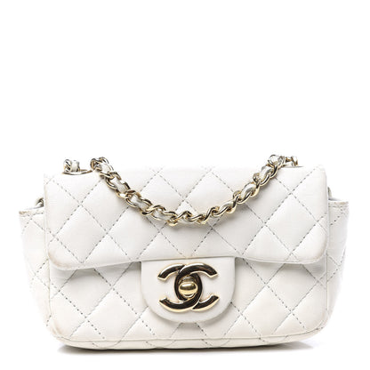 Chanel Lambskin Quilted Extra Mini Flap Heart Valentine Charms White 1 of 9