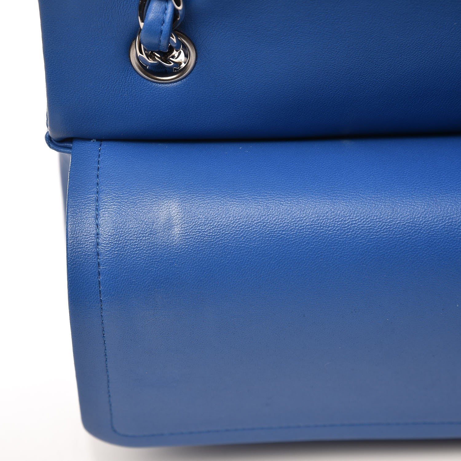Chanel Lambskin Quilted Jumbo Double Flap Blue 10 of 10