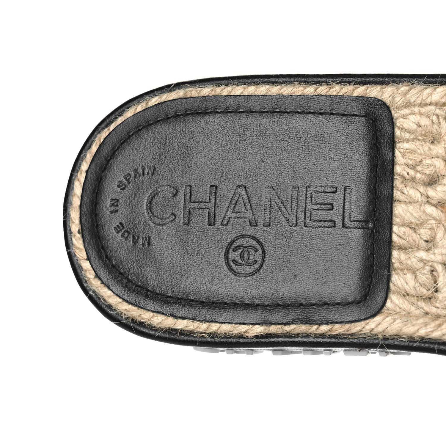 Chanel Lambskin Quilted CC Espadrille Slip On Sandals 35 Black 8 of 10