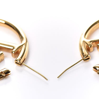 Louis Vuitton Metal Louise Hoop Earrings Gold 3 of 4