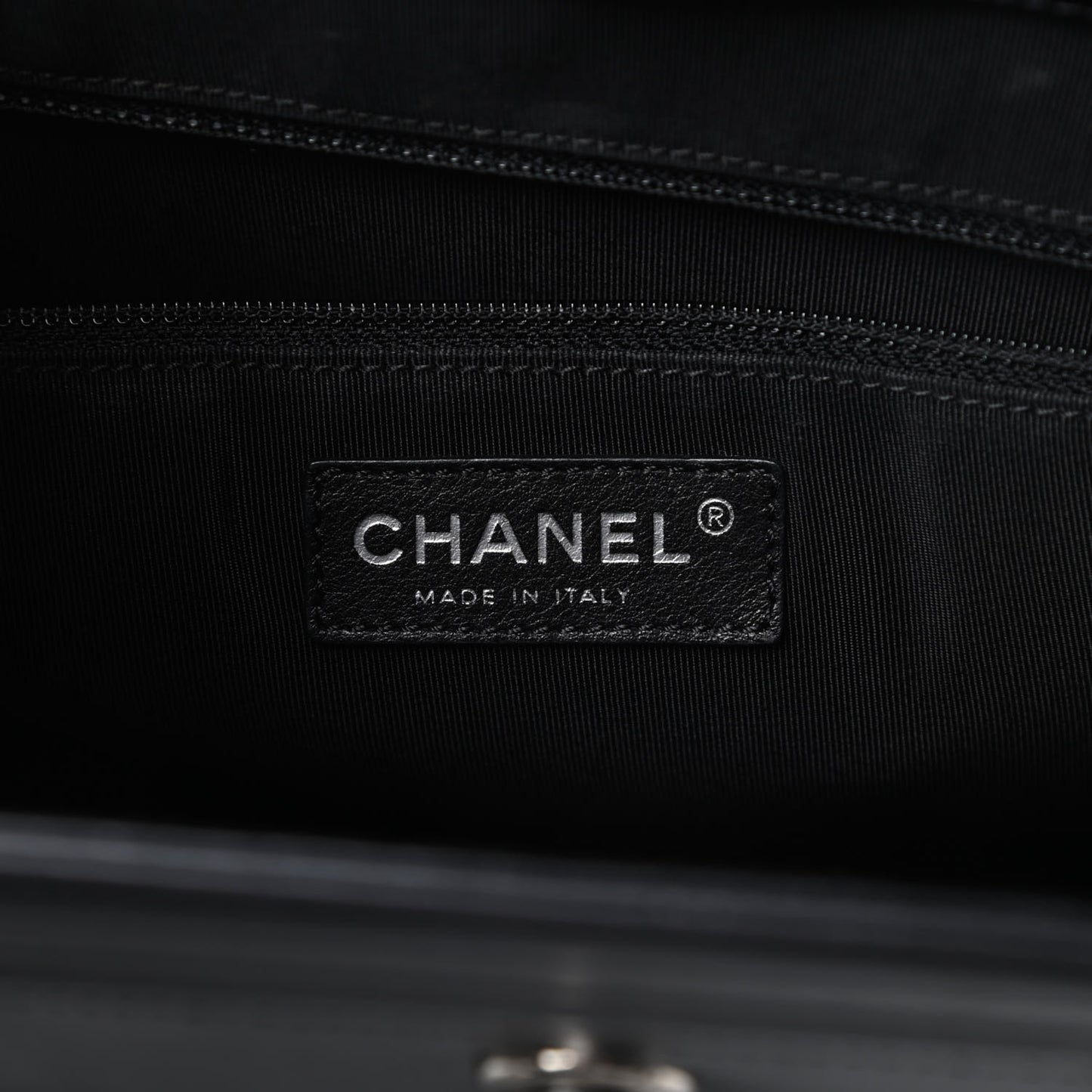 Glazed Calfskin Boy Tote Black