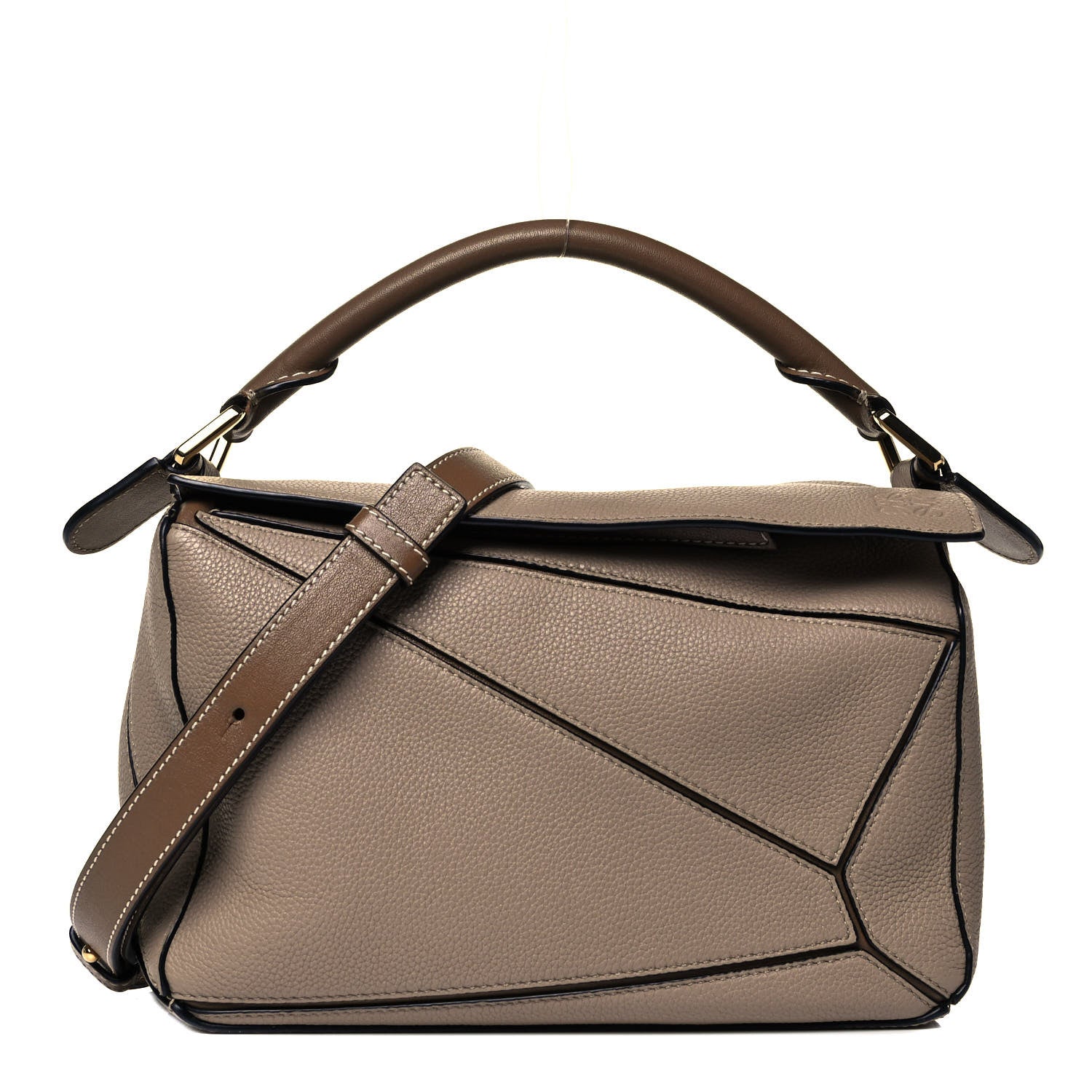 Loewe Grained Calfskin Small Puzzle Bag Sand Mink 1 of 9