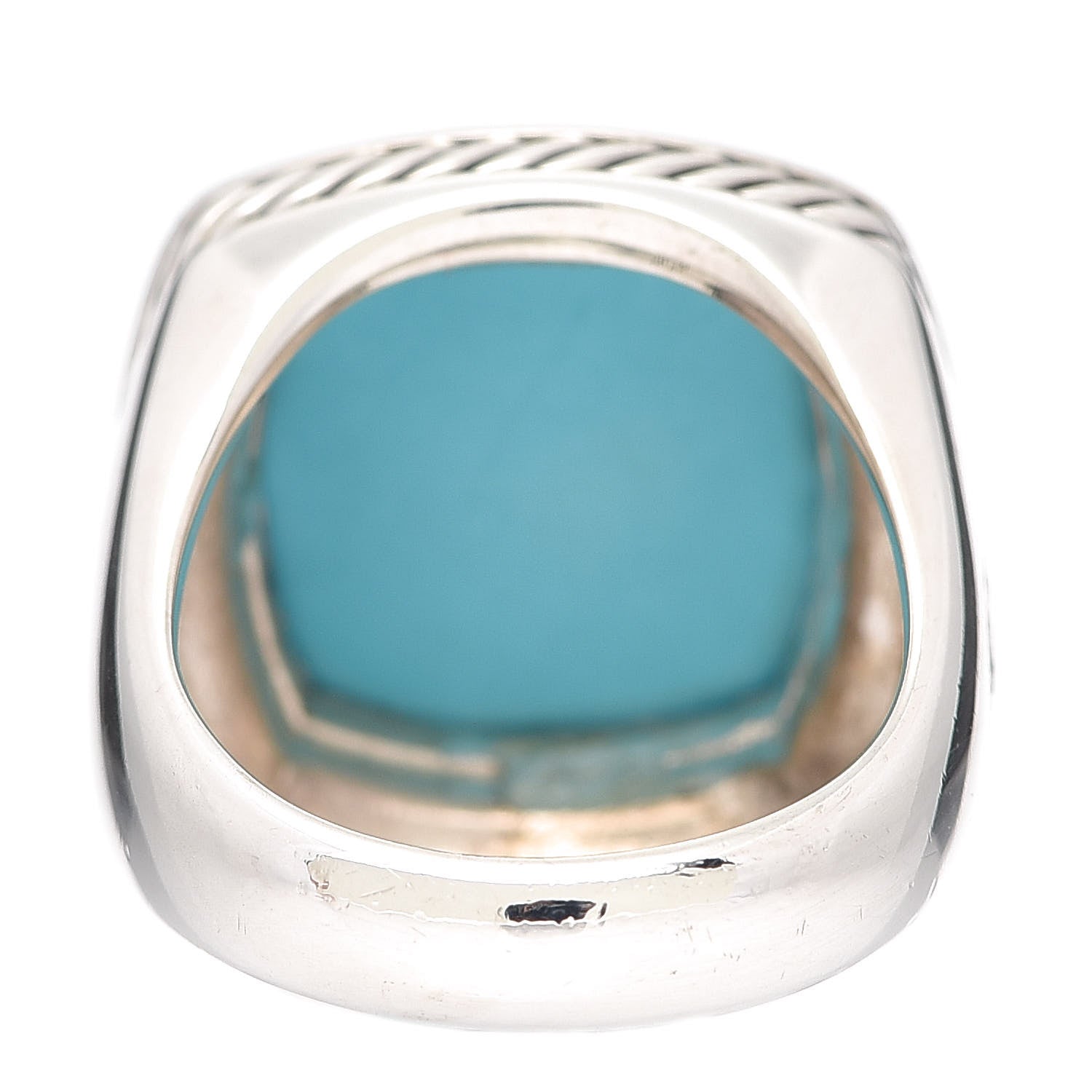 David Yurman Sterling Silver Turquoise 17mm Albion Ring 57 8 4 of 5