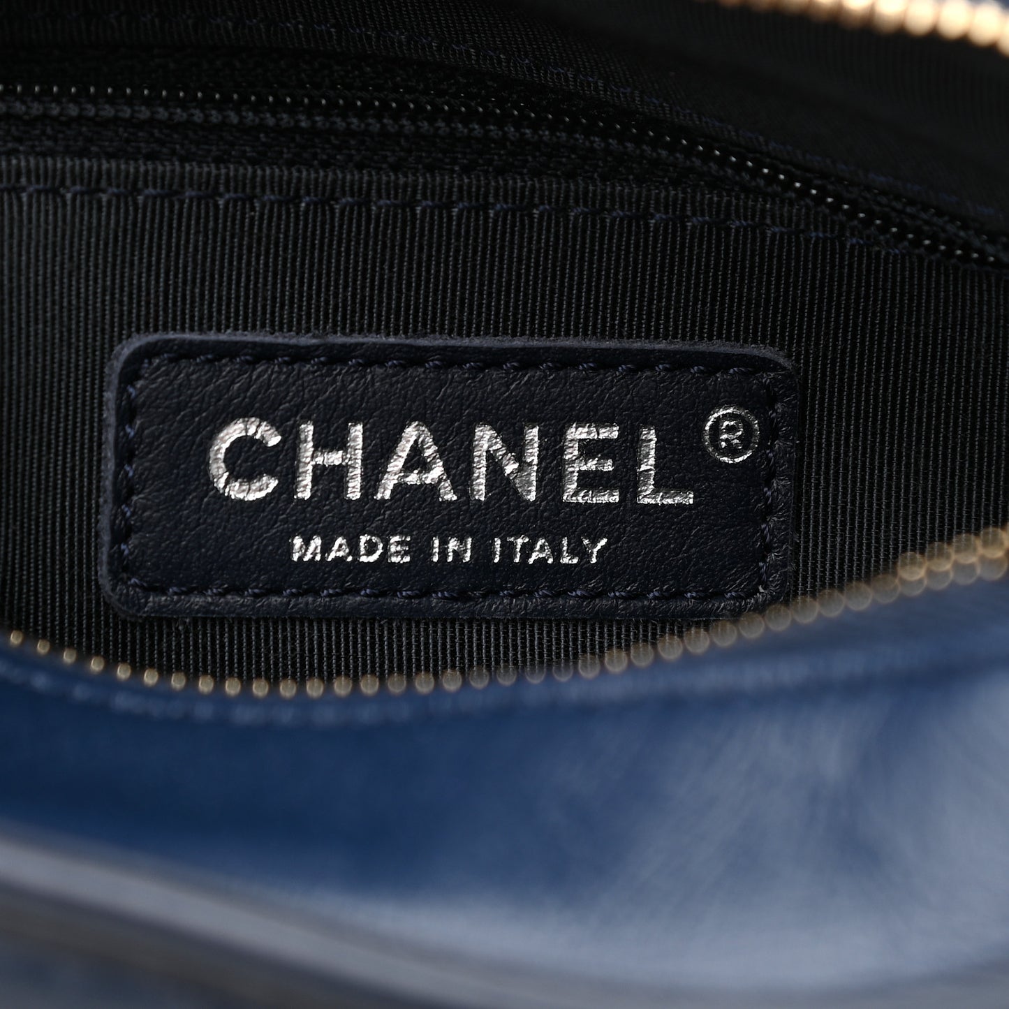 Aged Calfskin Quilted Small Gabrielle Hobo Navy Black
