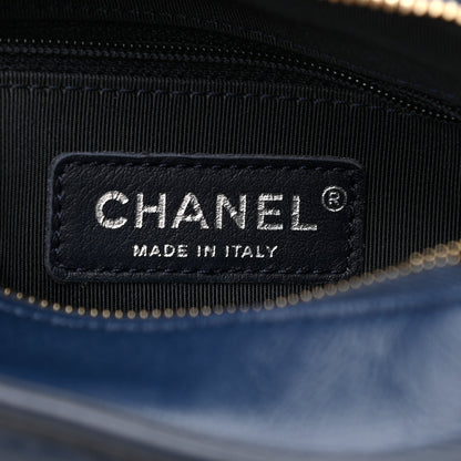 Chanel Aged Calfskin Quilted Small Gabrielle Hobo Navy Black 6 of 9