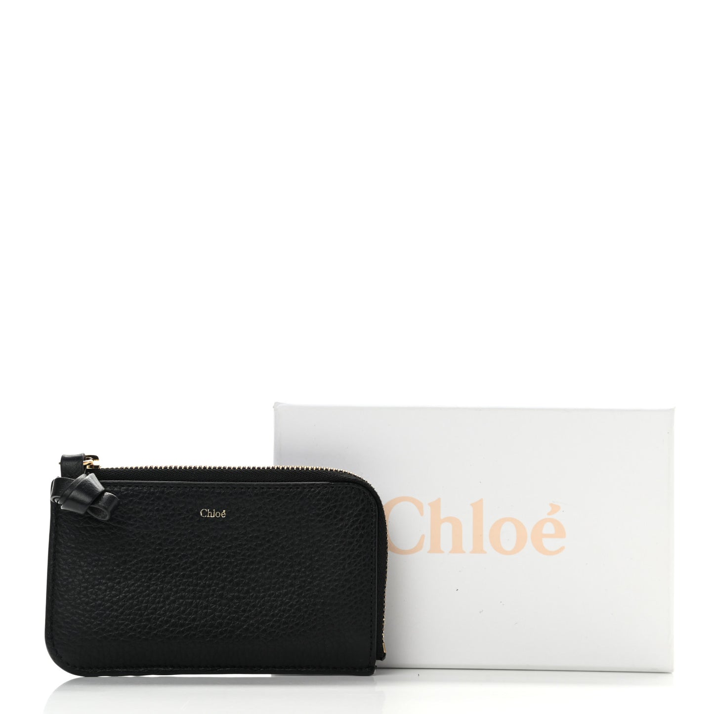 Calfskin Alphabet Purse Wallet Black