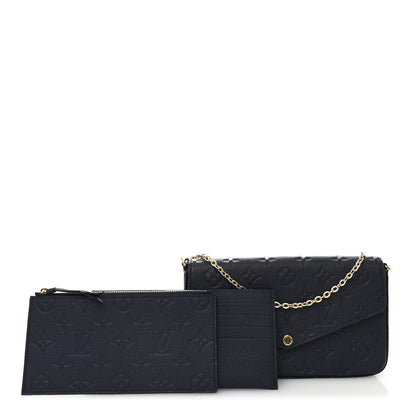 Louis Vuitton Empreinte Pochette Felicie Chain Wallet Navy 3 of 11