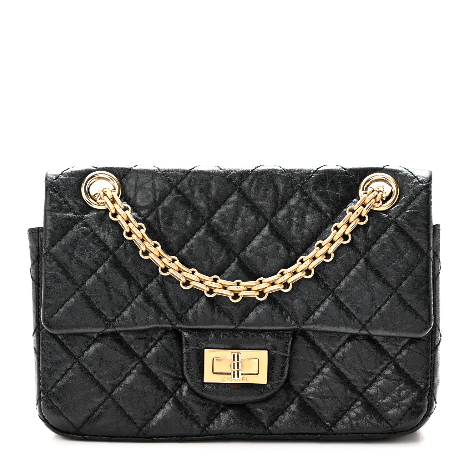 Chanel Aged Calfskin Quilted 2.55 Reissue Mini Flap Black 1 of 10