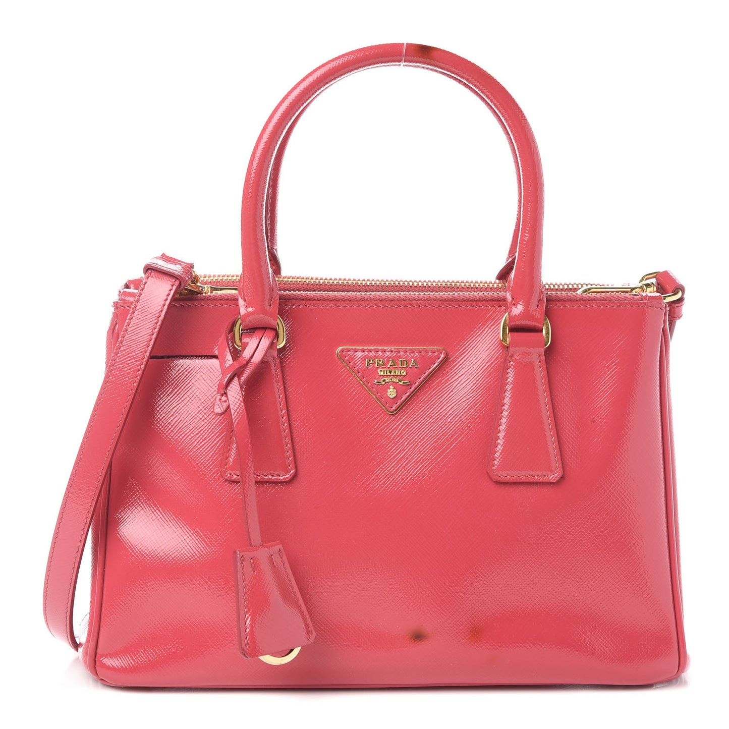 Saffiano Vernice Mini Galleria Double Zip Tote Peonia