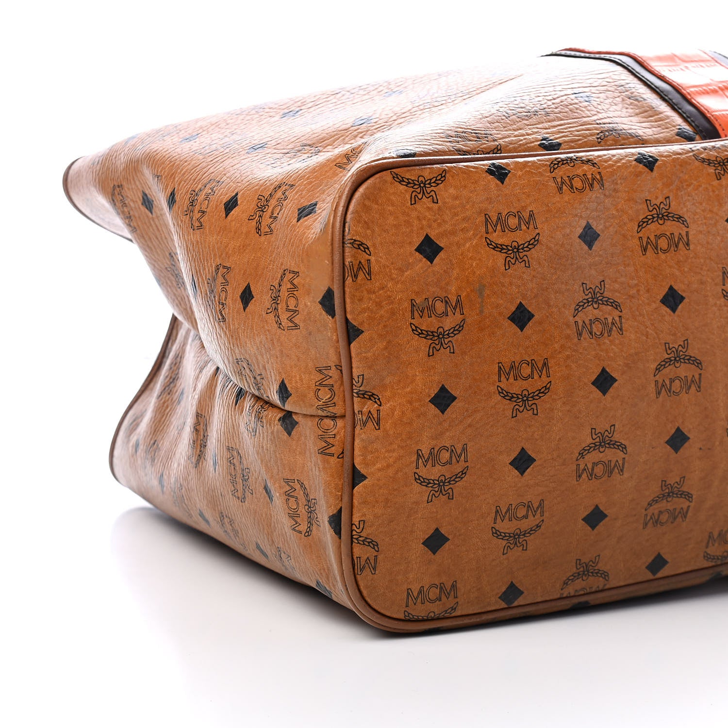 MCM Visetos Crocodile Embossed Medium Liz Shopper Tote Cognac 6 of 9