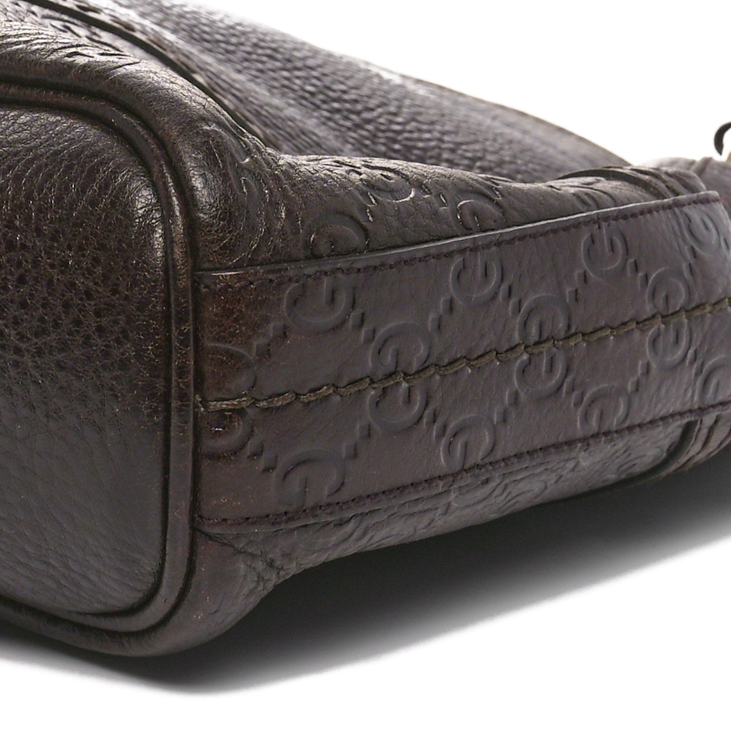 Gucci Calfskin Guccissima Trim Large Signoria Hobo Dark Brown 10 of 10