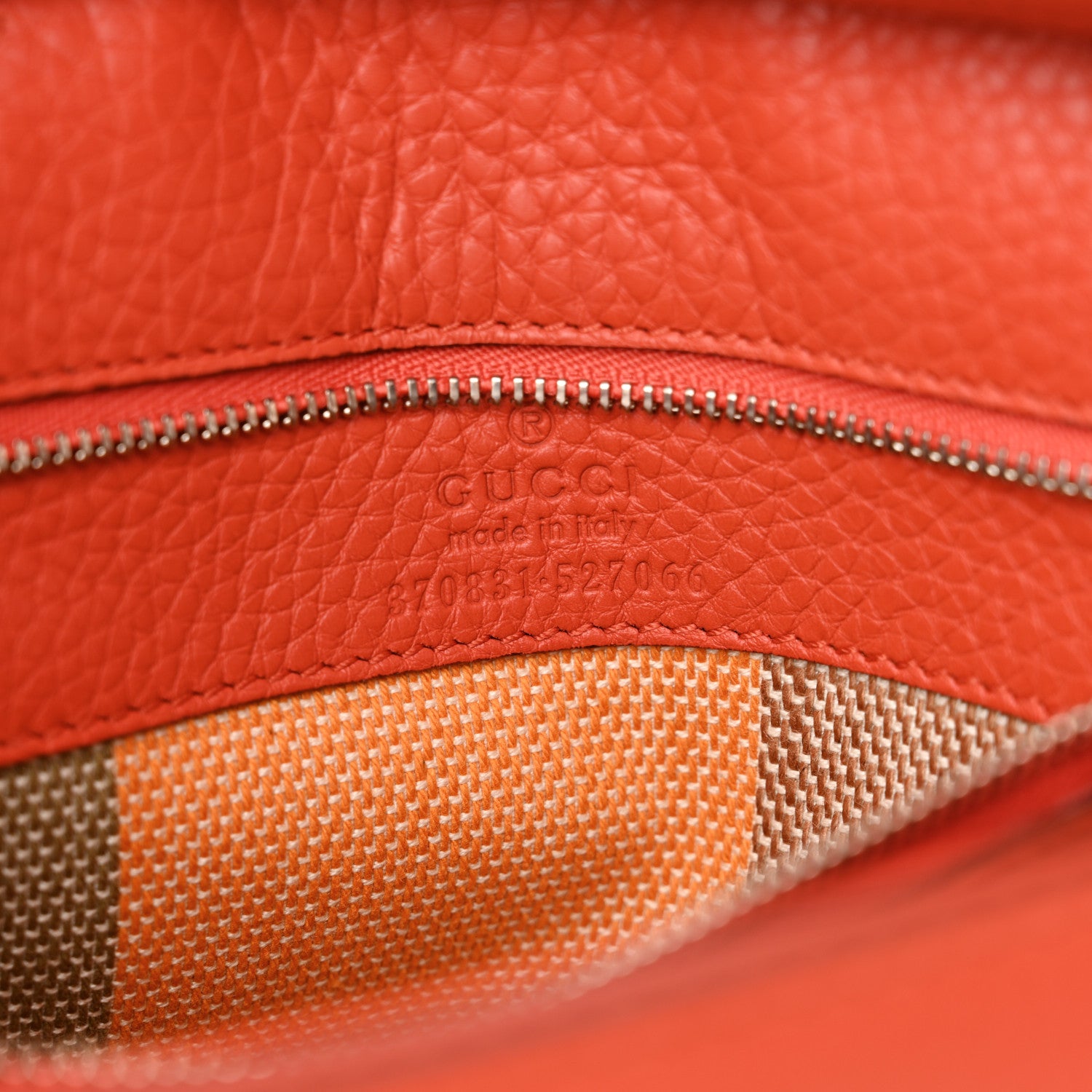 Gucci Cellarius Calfskin Small Bamboo Daily Top Handle Bag New Dark Orange 6 of 10