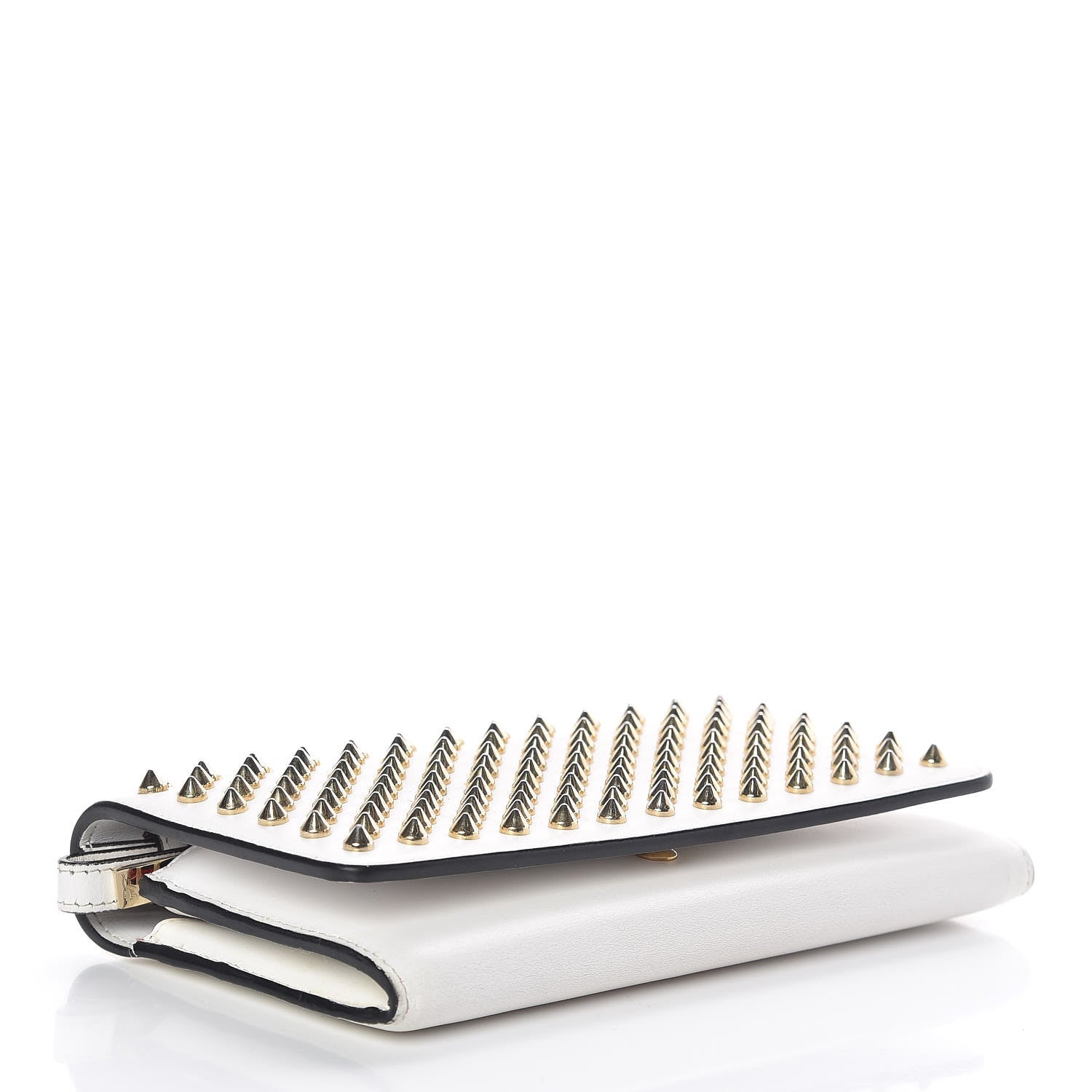 Christian Louboutin Calfskin Macaron Spiked Flap Wallet White 4 of 10