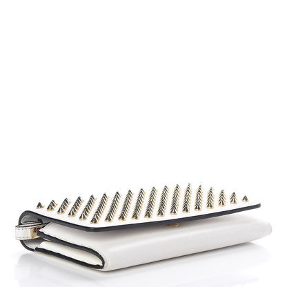 Christian Louboutin Calfskin Macaron Spiked Flap Wallet White 4 of 10
