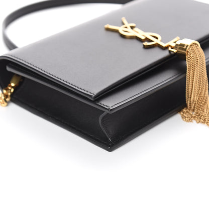Saint Laurent Smooth Calfskin Classic Monogram Kate Tassel Chain Wallet Black 6 of 7