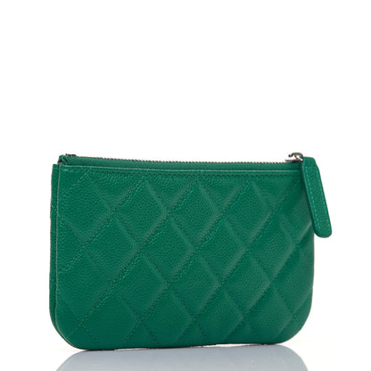 Chanel Caviar Quilted Small Cosmetic Case Green 3 of 10