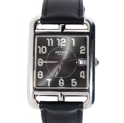Hermes Stainless Steel Barenia 33mm Cape Cod Quartz Watch Noir 1 of 9