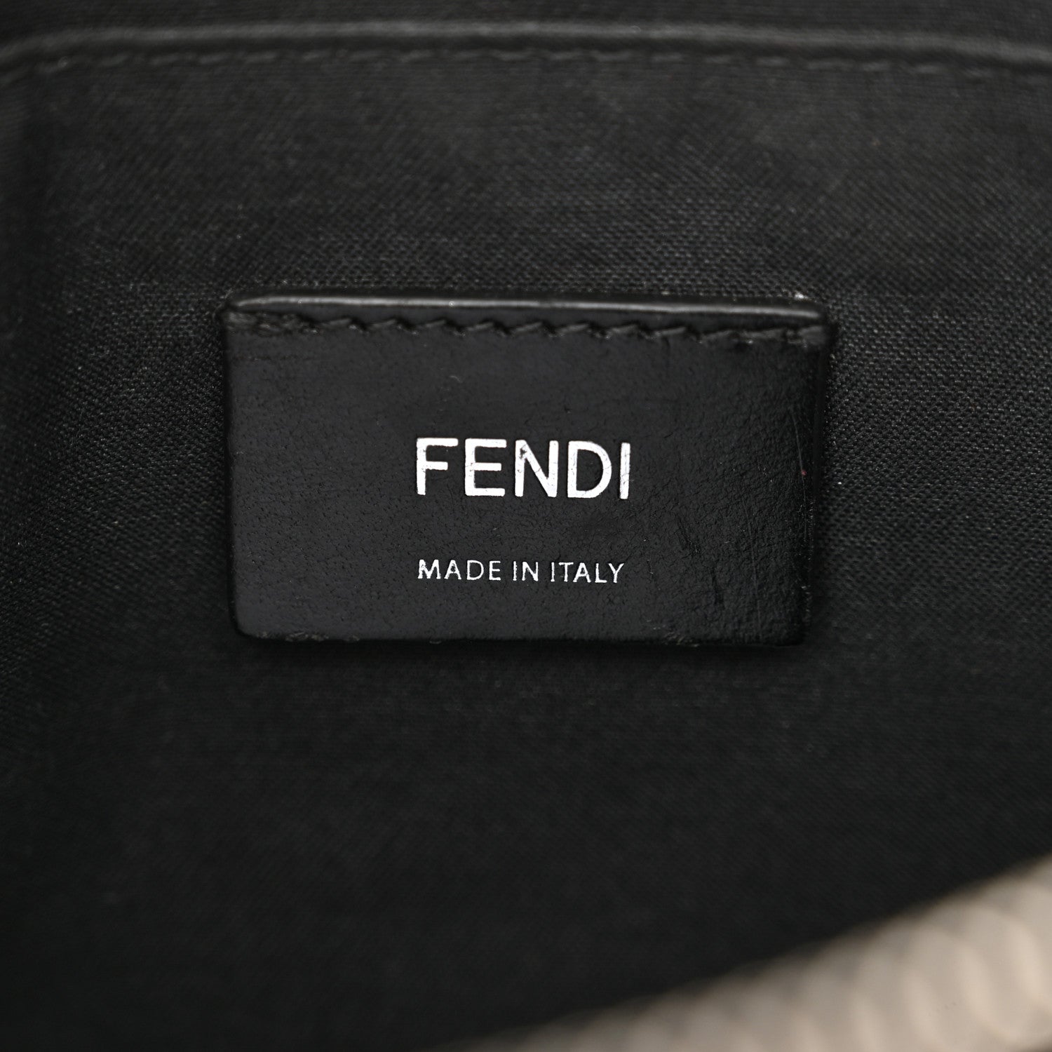 Fendi Vitello Grace FF 1974 Embossed Flat Pouch Black 6 of 12