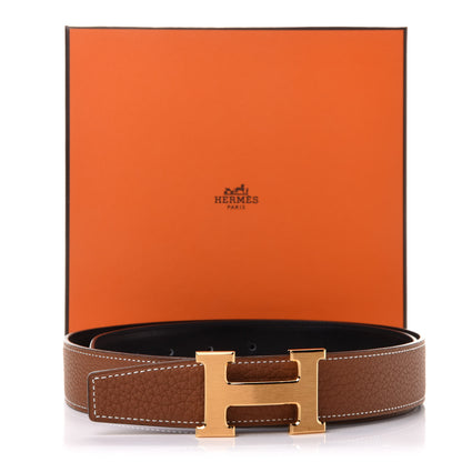Hermes Swift Togo 32mm H Belt 90 Black Gold 7 of 7