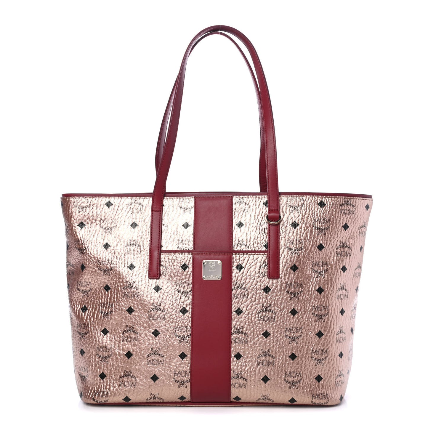 Metallic Visetos Medium Anya Shopper Tote Champagne Gold