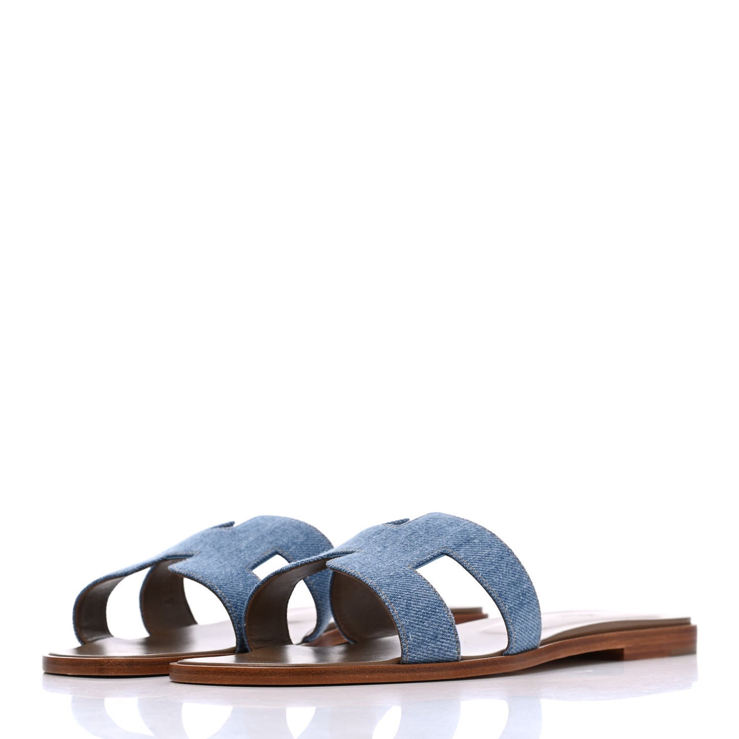 Denim Canvas Oran Sandals 41 Bleu Clair