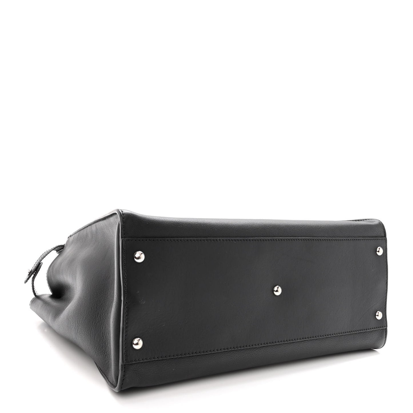 Vitello Dolce Marmol Patent Crocodile Trapuntata Large Peekaboo Iconic Satchel Black Fumo
