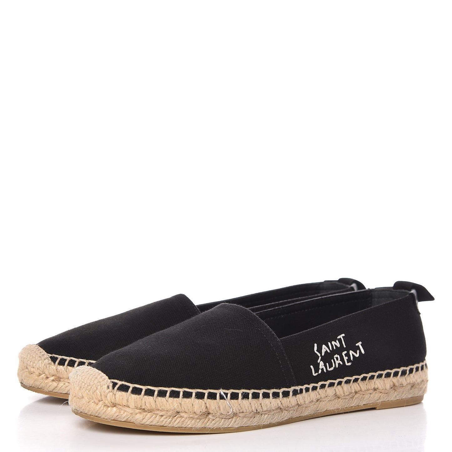 Canvas Nappa Elba Light Logo Embroidered Espadrilles 35.5 Black