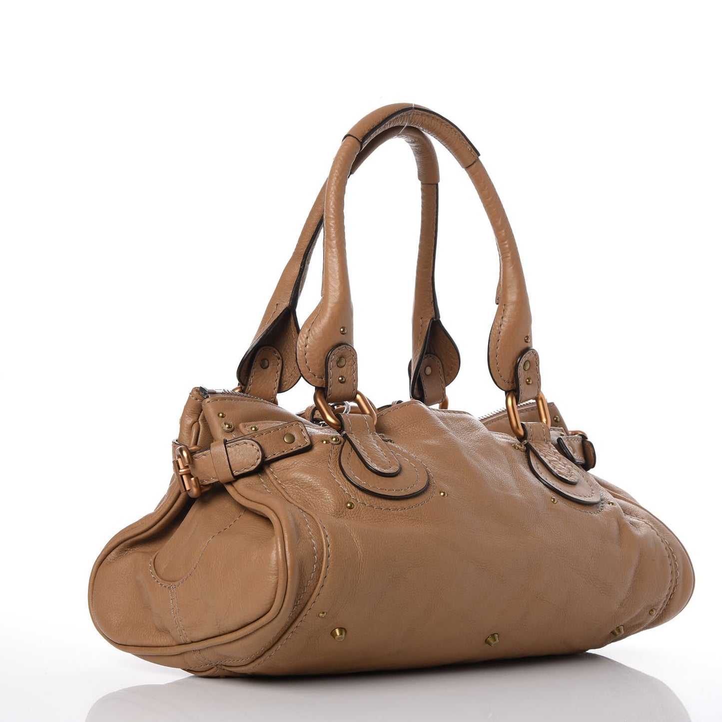 Calfskin Medium Paddington Satchel Taupe