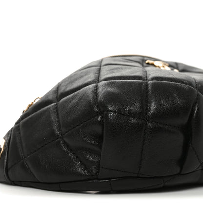 Chanel Shiny Lambskin Quilted Belt Bag Black 9 of 10