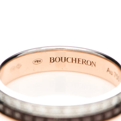 Boucheron 18K Pink White Gold PVD Diamond Quatre Classique Wedding Band Ring 51 5.75 4 of 8