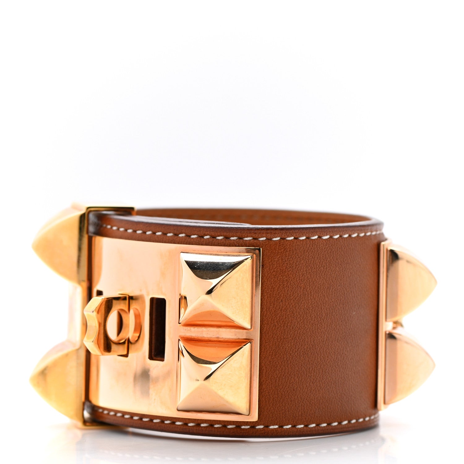 Hermes Barenia Collier de Chien CDC Bracelet S Fauve 3 of 7