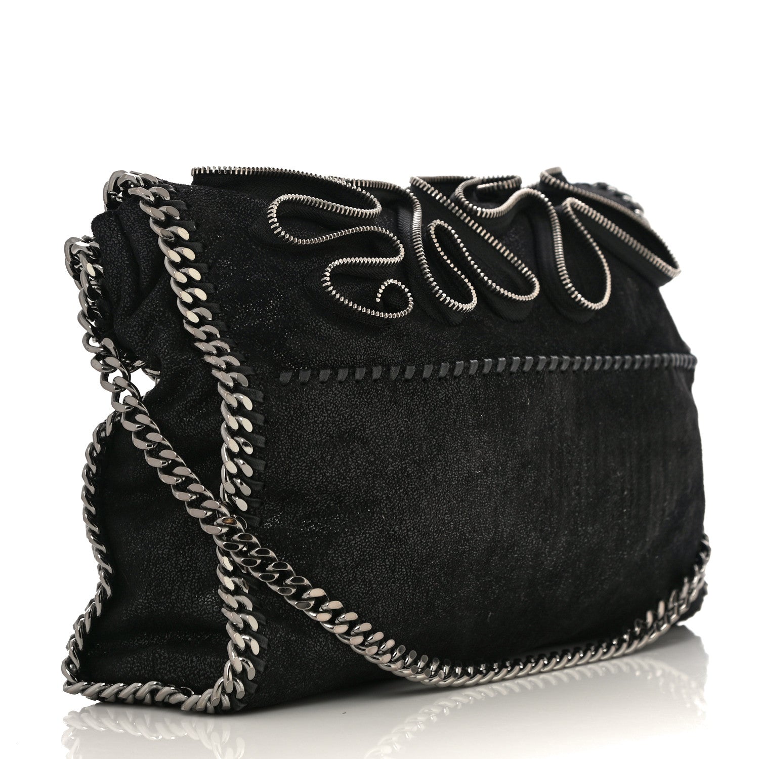 Stella McCartney Shaggy Deer Falabella Zipper Tote Black 3 of 11