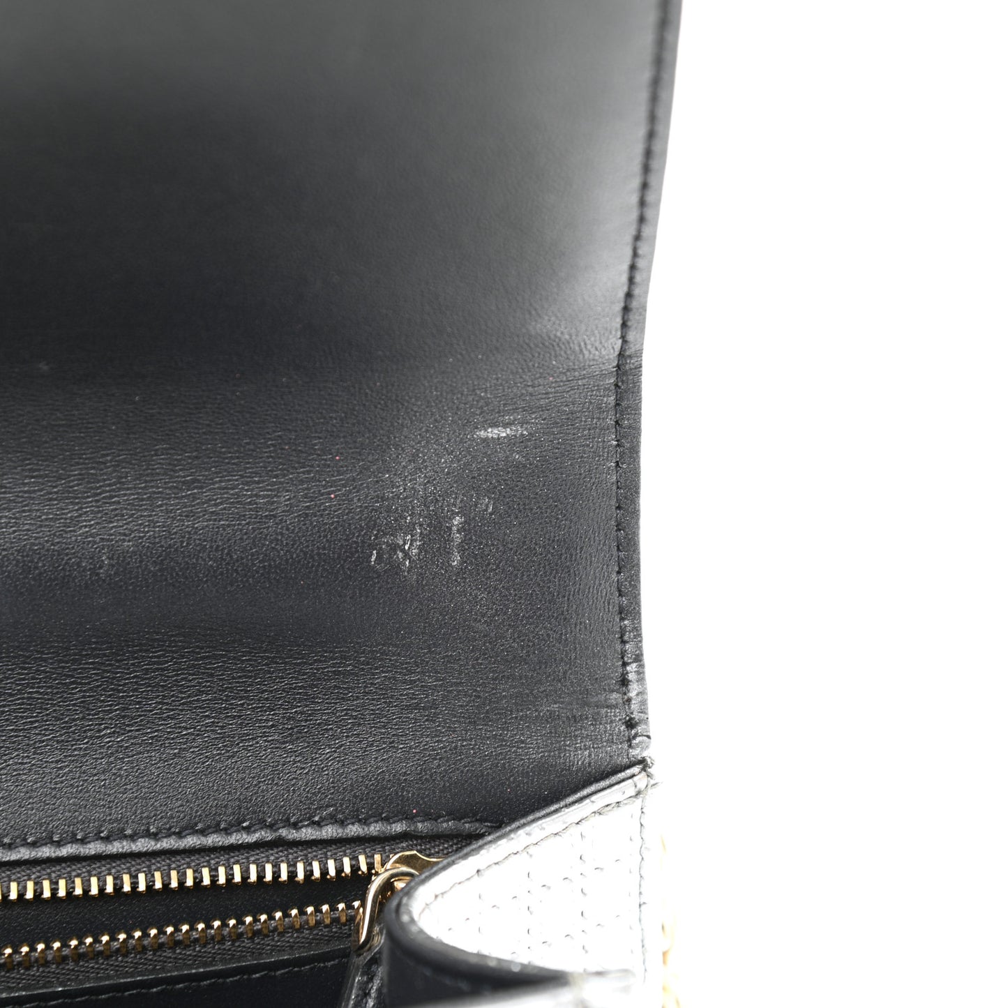 Metallic Patent Micro-Cannage Small Diorama Flap Bag Silver