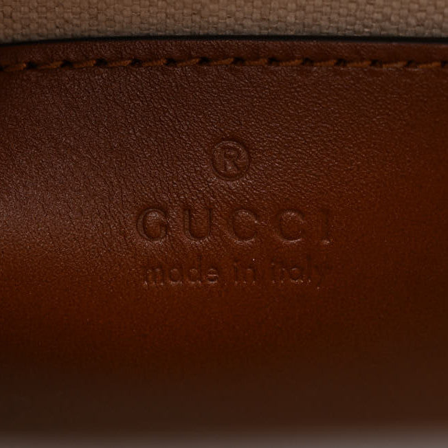 Gucci New Canvas Charisma Calfskin Crystal GG Monogram Mini Diana Tote Bag Camel Ebony 6 of 10