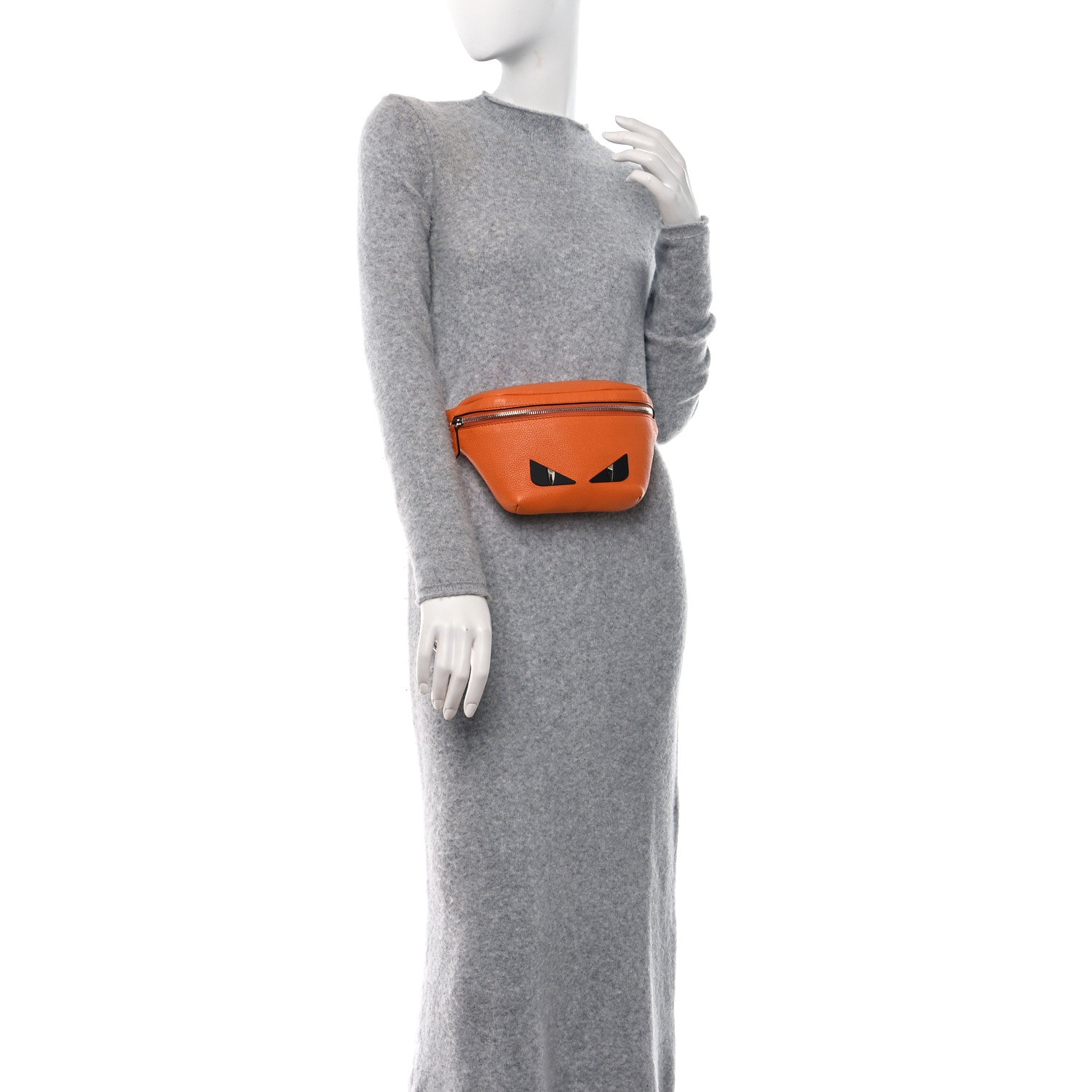 Fendi Cuoio Romano Metal Bug Eyes Kids Belt Bag Orange 2 of 9