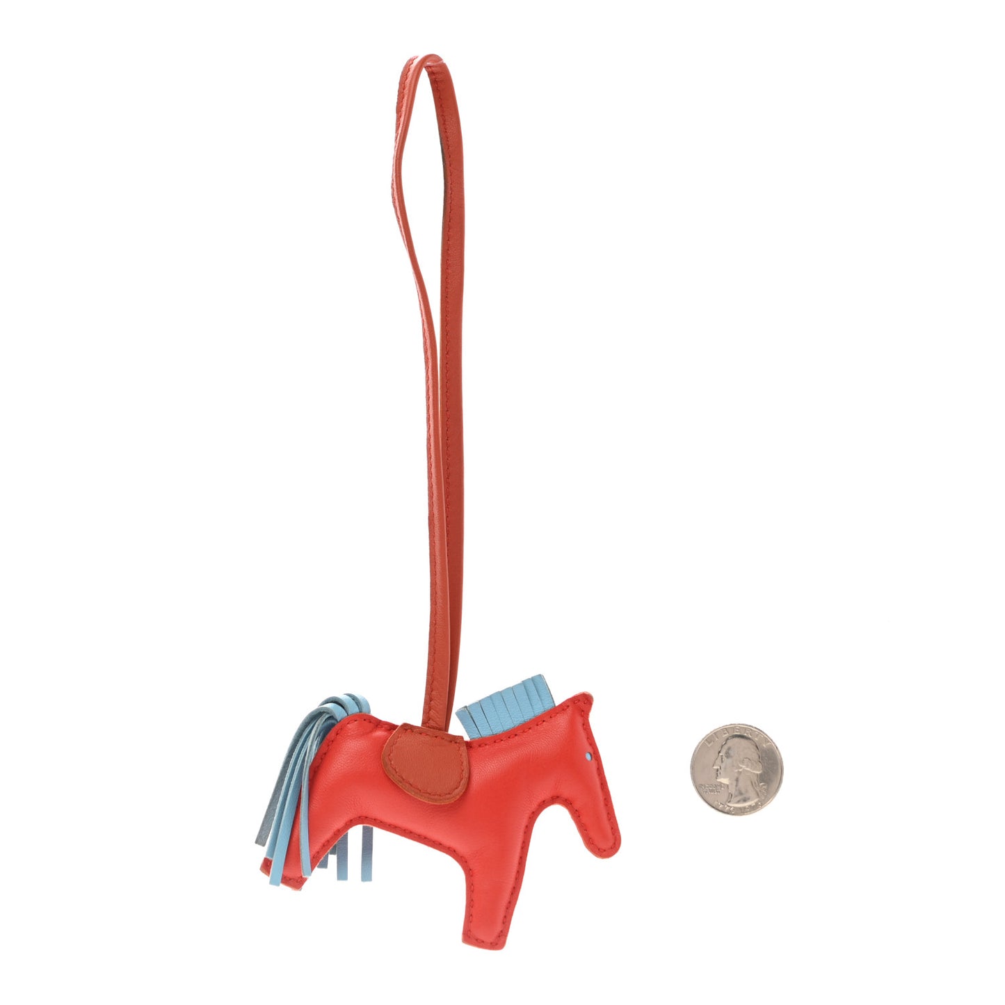 Milo Lambskin Grigri Rodeo Horse Bag Charm PM Capucine Celeste Cornaline