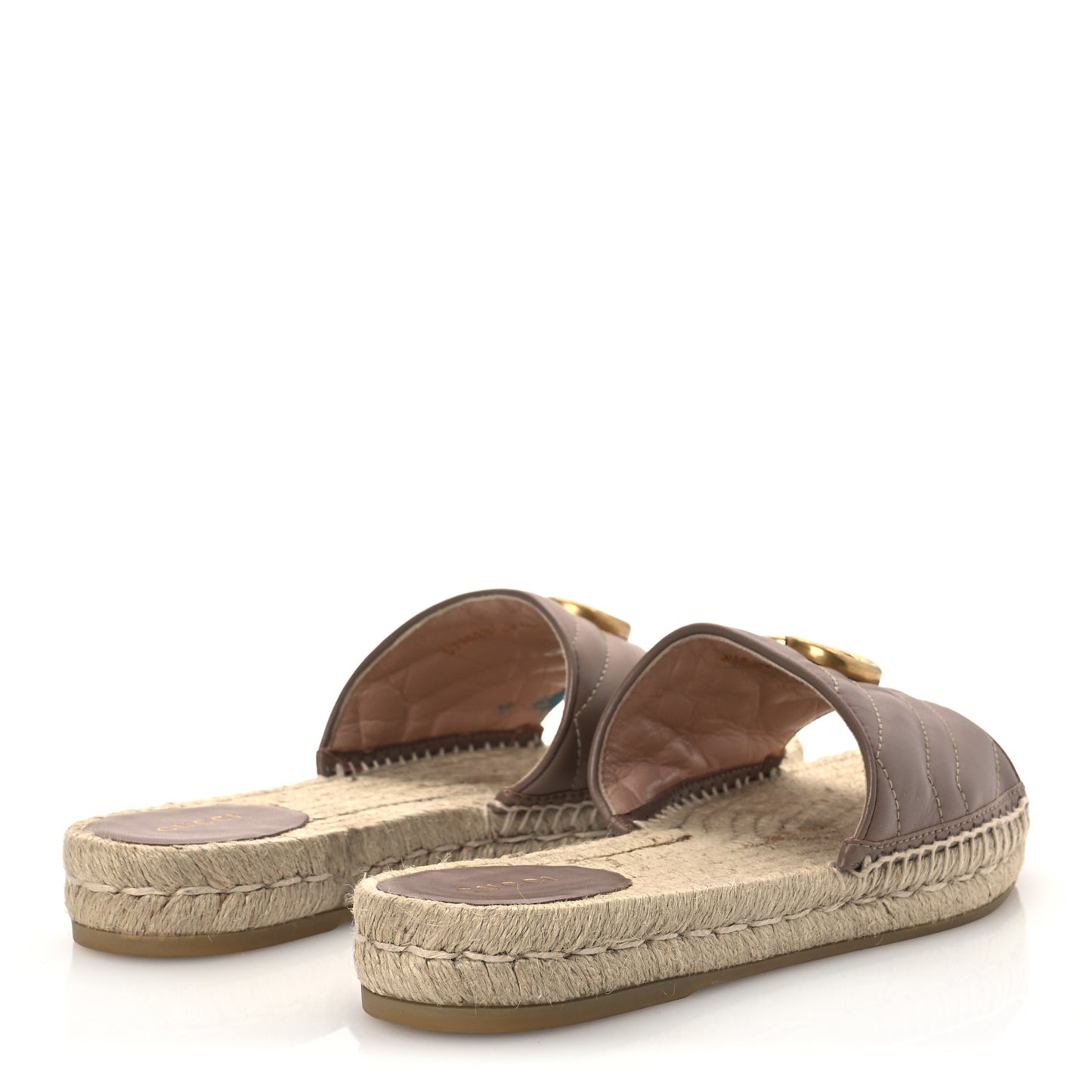 Nappa Matelasse GG Marmont Espadrille Slide Sandals 39 Porcelain Rose