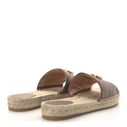 Gucci Nappa Matelasse GG Marmont Espadrille Slide Sandals 39 Porcelain Rose 5 of 15